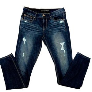 Gently worn Womens Express Distressed Mid Rise Legging 8 Regular